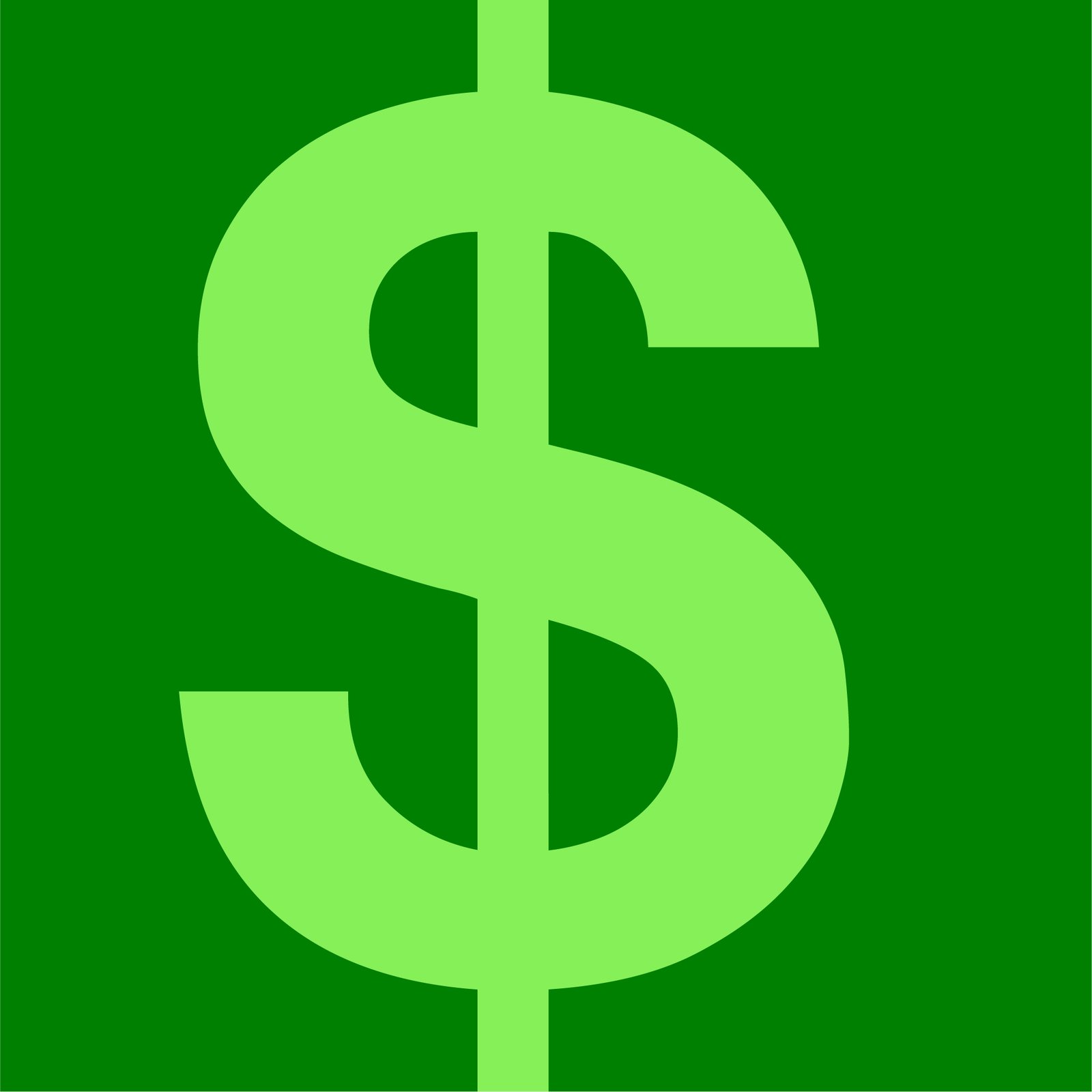 Dollar sign as minimal art