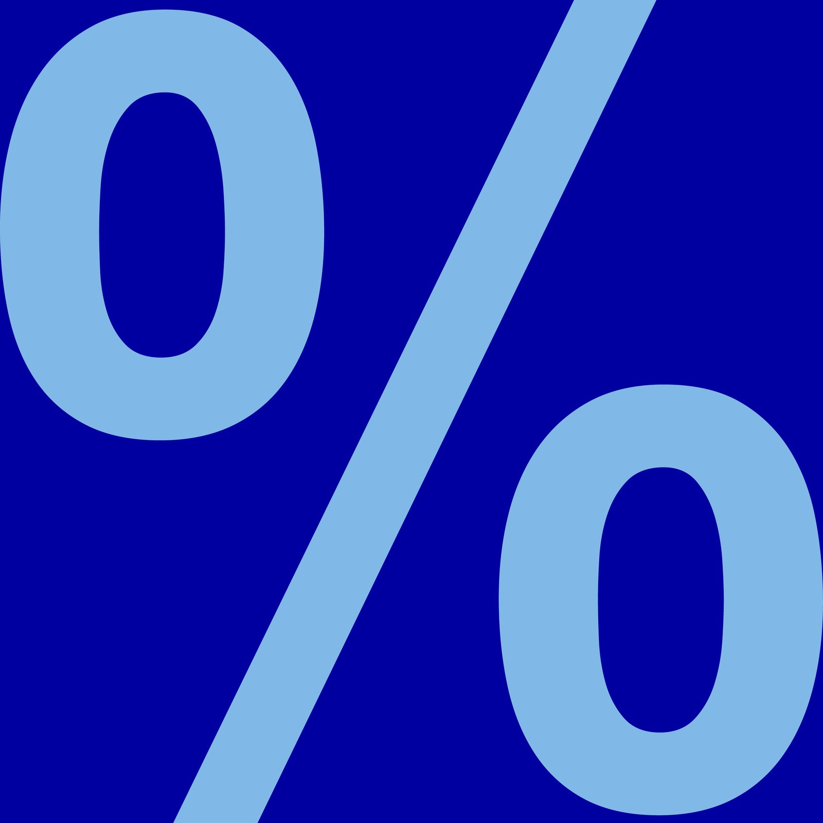 Percent sign, monochrome panel