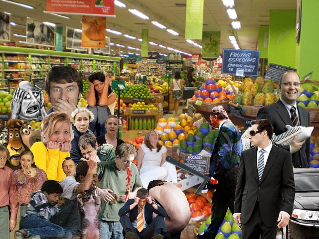 The customer frightened in the supermarket